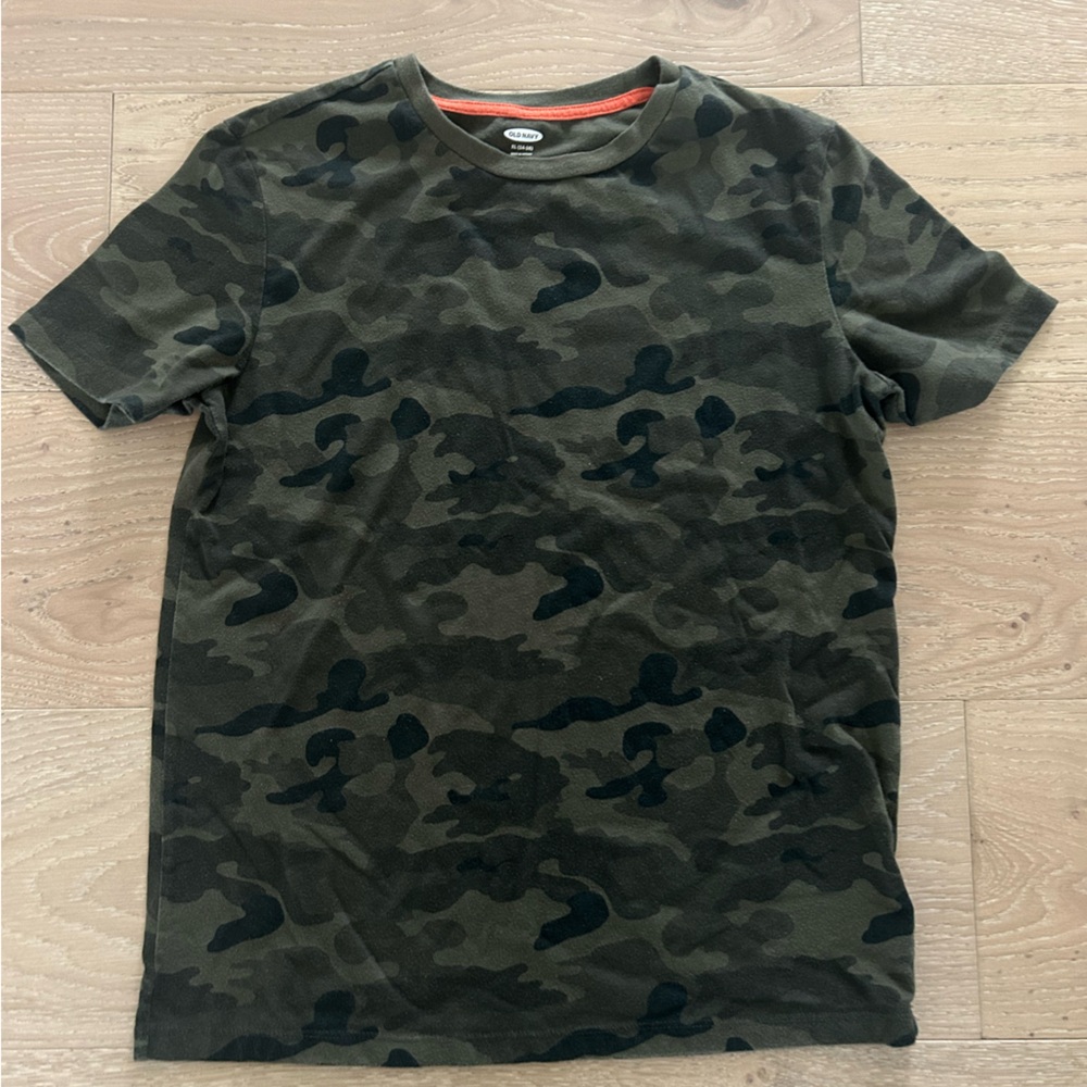 Old Navy Olive Green Camo Tee Boys XL